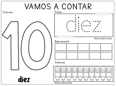 Spanish Number Ten Worksheet