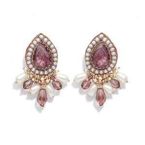 SANJOYA by EVERSTYLISH Embroidered Earrings for Women | Rosy Stone ...
