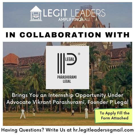 INTERNSHIP OPPORTUNITY AT P LEGAL - PARASHURAMI LEGAL® ADVOCATES ...