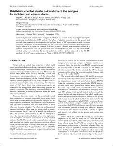 Relativistic coupled cluster calculations of the energies for rubidium ...