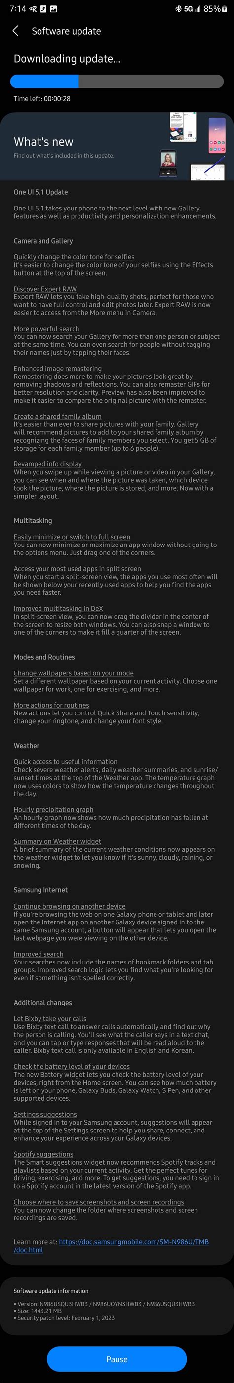 T-Mobile locked Note20Ultra OneUI 5.1 released today : r/tmobile