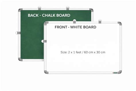 YAJNAS Non Magnetic 2x1 Feet Double Sided White Board and Chalk Board ...