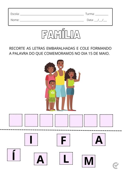 18 Atividades sobre Família para Educação Infantil e Anos Inicias