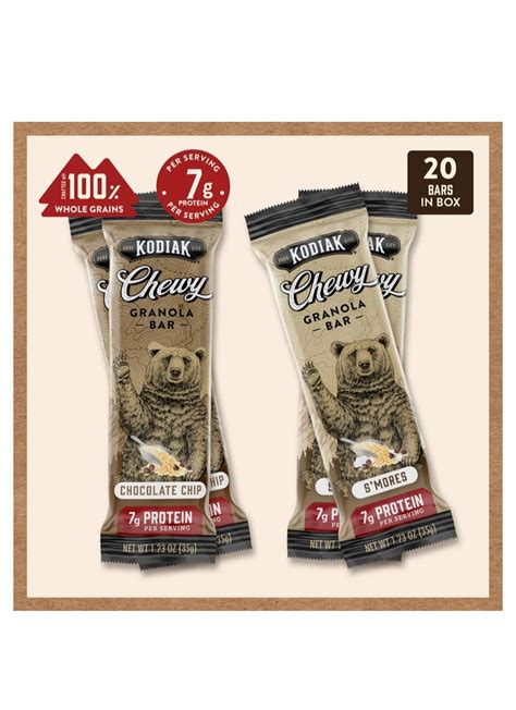 Kodiak Chewy Granola Bars Variety Pack 20ct – Choc Chip & S' – The ...