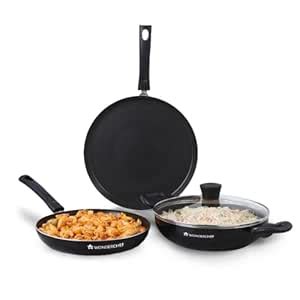 Buy Wonderchef Tivoli Induction Bottom Non-Stick Coated Cookware Set ...