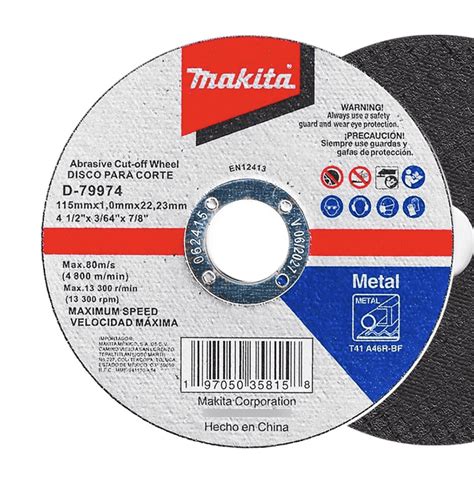 Disco Abrasivo Corte Metal 4-1/2 X 7/8 Makita D79974 negro | Bodega ...