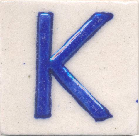 Blue K alphabet white tile (2x2) – NEERJA INTERNATIONAL INC