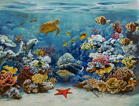 Painting Of Underwater Fish Swimming
