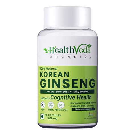 HEALTH VEDA ORGANICS PRIVATE LIMITED Korean Red Ginseng 1000 mg | 60 ...