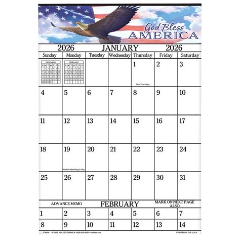 Designer Giant Calendar God Bless America - Miles Kimball