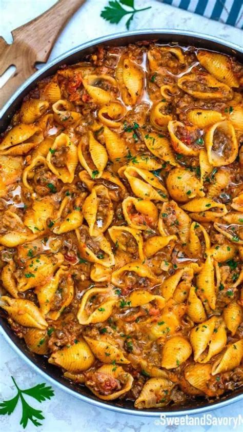 Creamy beef and shells – Artofit