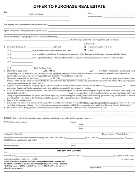 Image result for Real Estate Offer Form