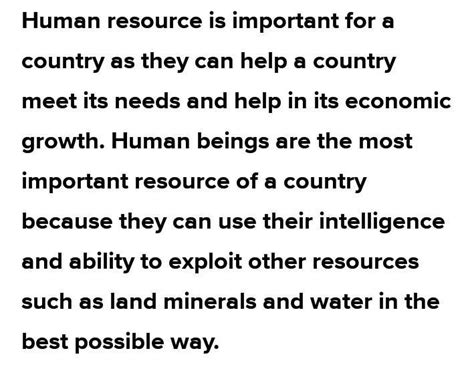 The human resources are the greatest resource of a country. find out ...