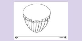 👉 Djembe Drum Colouring Page (teacher made) - Twinkl