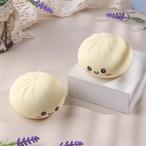 Amazon.com: Anboor 2pcs Dumplings Squishies Toys, Stretchy Dumpling Stress Balls Fidget Sensory ...