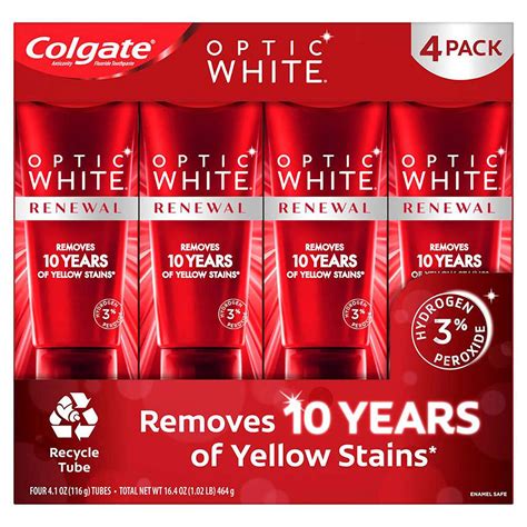 Colgate Optic White Renewal Toothpaste 4.1 oz, 4-Pack - BabyLuck Retail