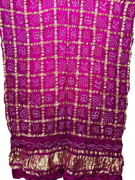 Handmade Pink Gajji Silk Gharchola Dupatta