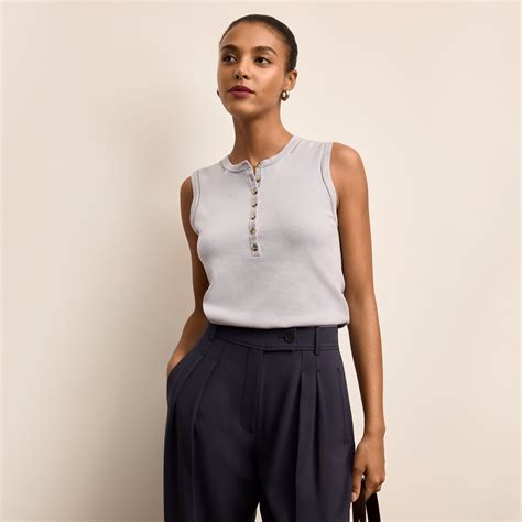 Crimmins Pointelle Tank - 365 Cotton Silk Knit :: Powder Blue – M.M.LaFleur