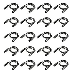 20 Pack 6.5FT 3-Pin Signal XLR Connection DMX Cable Stage Light Wire ...