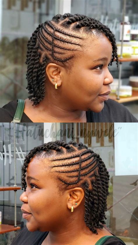 Cornrows twist combo | Short natural hair styles, Natural hair twists ...
