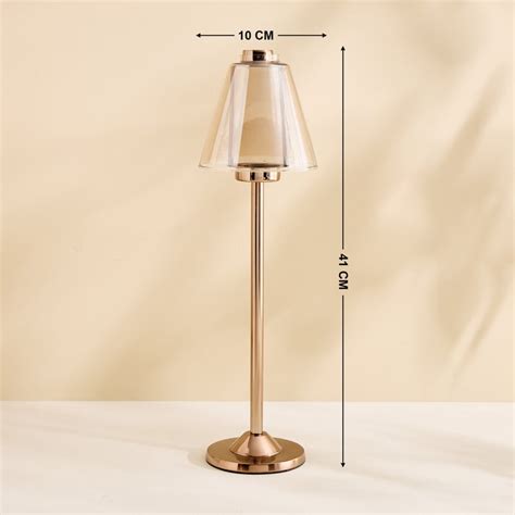 Buy Monalisa Metal and Glass Lamp Shade T-Light Candle Holder - Large ...