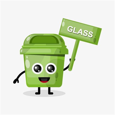 Billboard trash glass flat design character | Premium Vector