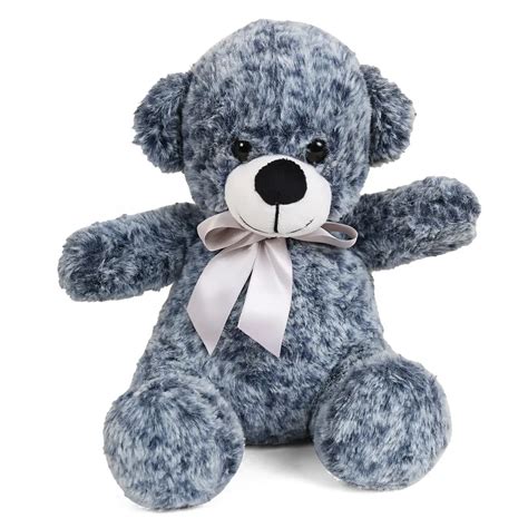 FuzzBuzz Textured Bear Dark Blue 24cm