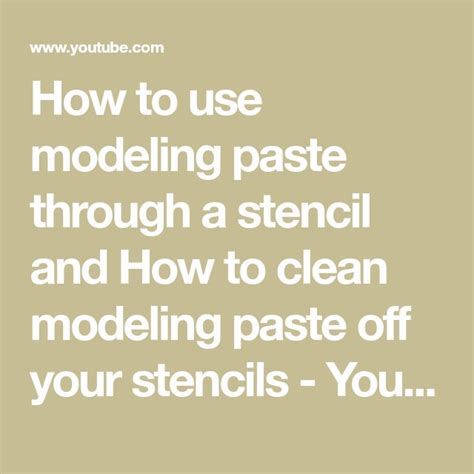 Image result for Using Modeling Paste for Stencils