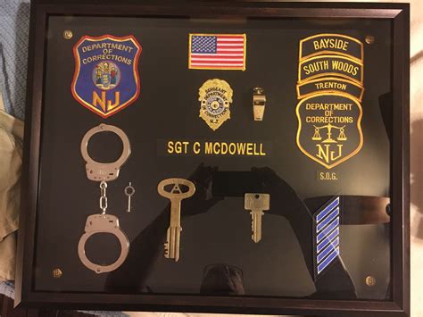 NJDOC retirement shadow box Sgt McDowell | Shadow box, Cops ideas ...