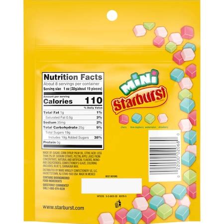 Starburst Starburst Minis Sours Stand Up Pouch 8 oz., PK8 391342 | Zoro
