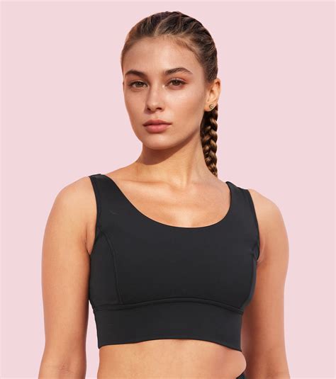 Enamor Sleeveless Crew Neck Crop length Pull On Sports Bra For Women