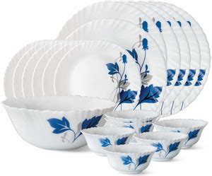 Larah by Borosil Pack of 19 Opalware Dinner Set Price in India - Buy ...