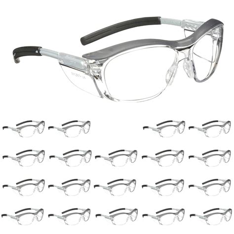 3M Safety Glasses, Nuvo, 20 Pack, ANSI Z87, Anti-Fog Clear Lens, Retro ...