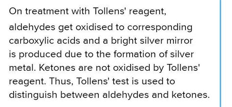 write tollens test and fehling test for aldehydes - Brainly.in