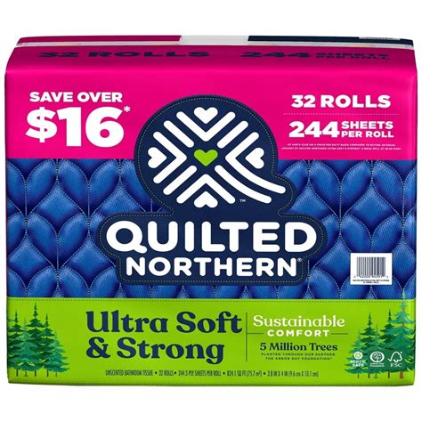 Quilted Northern Ultra Soft and Strong Toilet Paper 244 Sheets per Roll ...