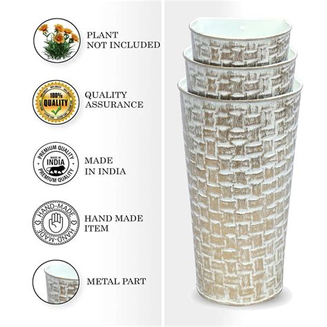 Buy HOMESAKE Set of 3 Metal Wall Planters from Homesake at just INR 5500.0