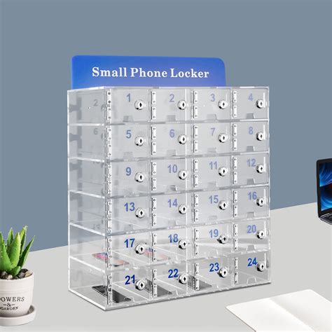 24-Slot Acrylic Cell Phone Lock Box Cell Phones Storage Cabinet W ...