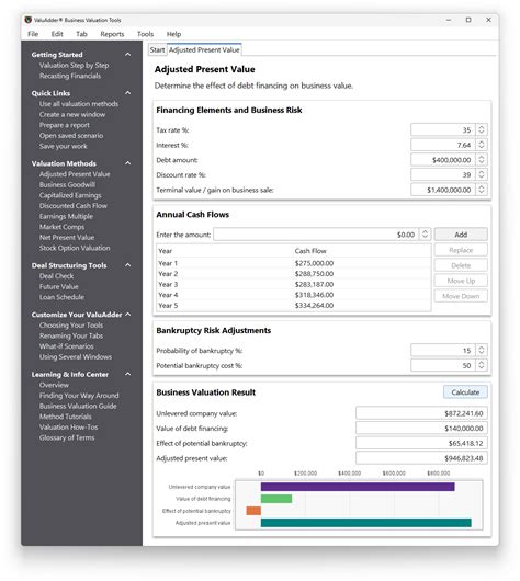 Adjusted Present Value Demo – ValuAdder
