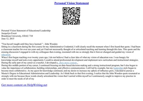 How to Write About Personal Vision Positional Paper 的图像结果