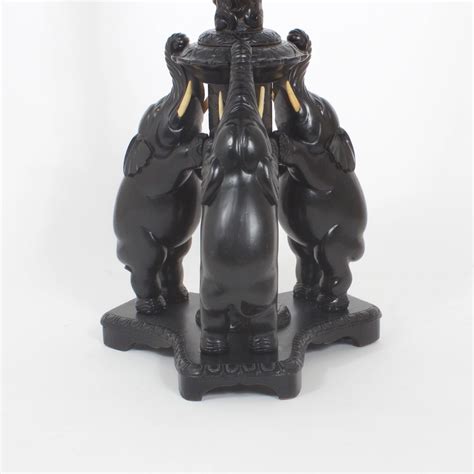 Pair of Hand-Carved Hardwood Elephant Floor Lamps at 1stdibs