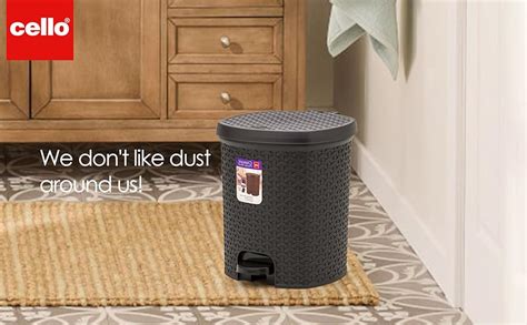 Cello Plastic Bin Mini Classic Pedal DustBin Mini, 2 Litre, Pink, Set ...