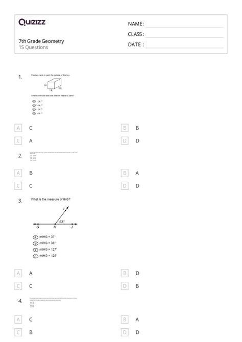 Image result for 7th Grade Geometry Worksheets