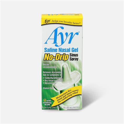 Ayr Saline Nasal Gel, No-Drip Sinus Spray, .75 fl oz