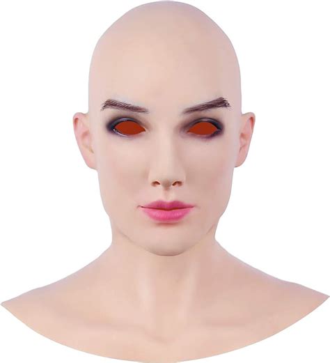 Buy Soft Silicone Realistic Female Head Mask Hand-made Face for ...