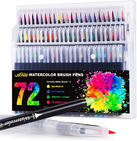 Amazon.com: Vacnite Watercolor Markers Brush Pen, Set of 72 Colors with ...