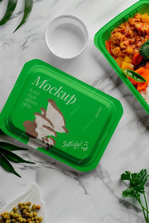 Premium PSD | Vegan food packaging mockup