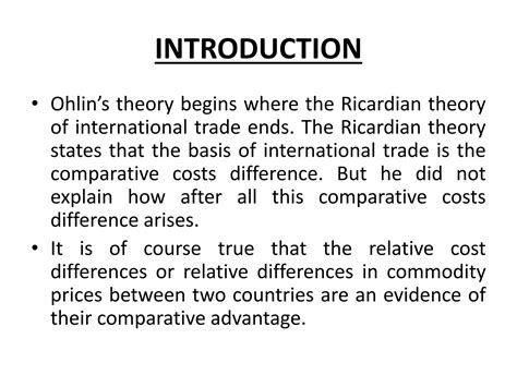 SOLUTION: Heckscher ohlin s theory of international trade - Studypool
