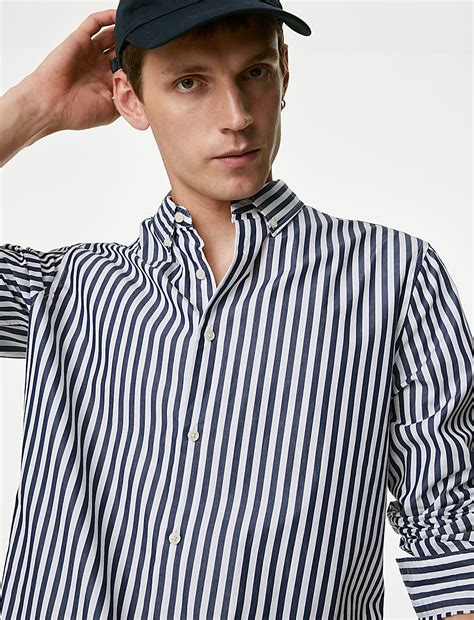Buy Pure Cotton Striped Shirt at Marks & Spencer