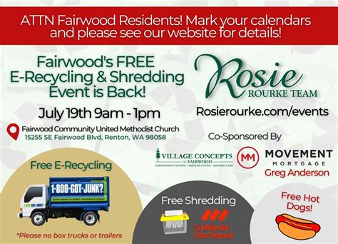 Fairwoods FREE E-Recycling & Shredding Event 2025!, Fairwood Community ...