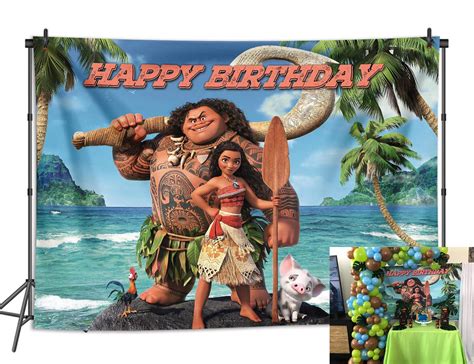 Botong 8x6ft Tropical Beach Ocean Moana Birthday Backdrop Summer Beach ...